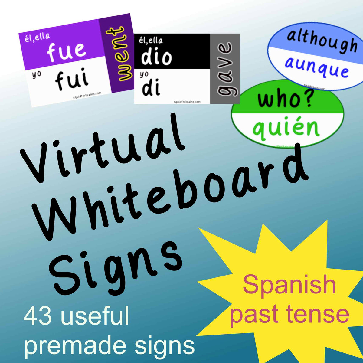 Virtual Whiteboard Signs Spanish Squid For Brains Comprehended Input